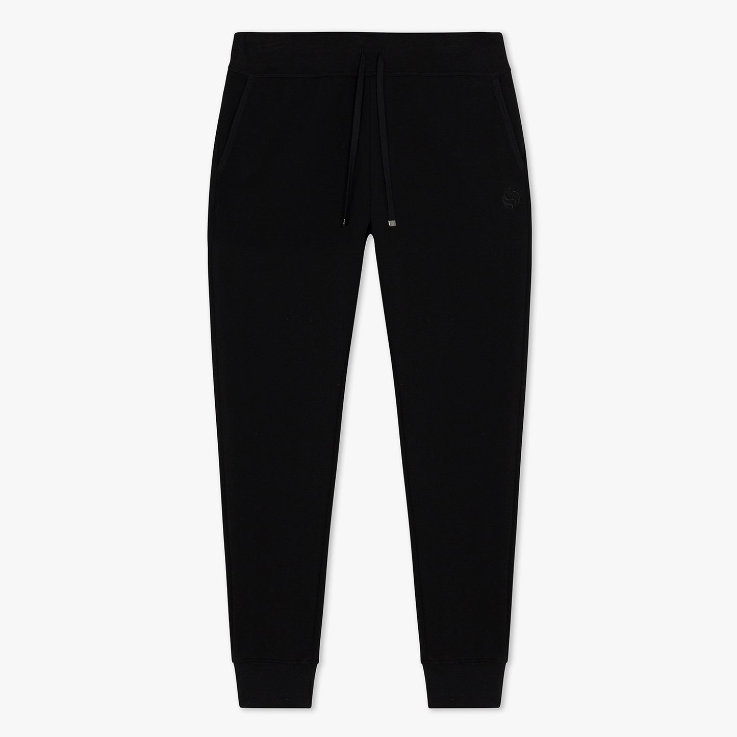 Front of black joggers
