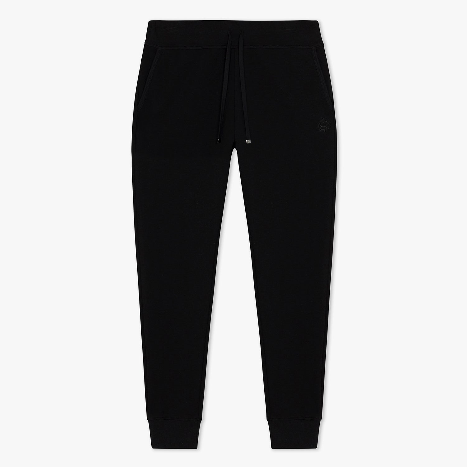 Front of black joggers